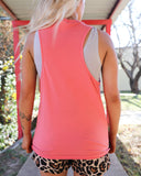 “KC” Coral Pink Adidas Tank Top Size: SM - The Lace Cactus