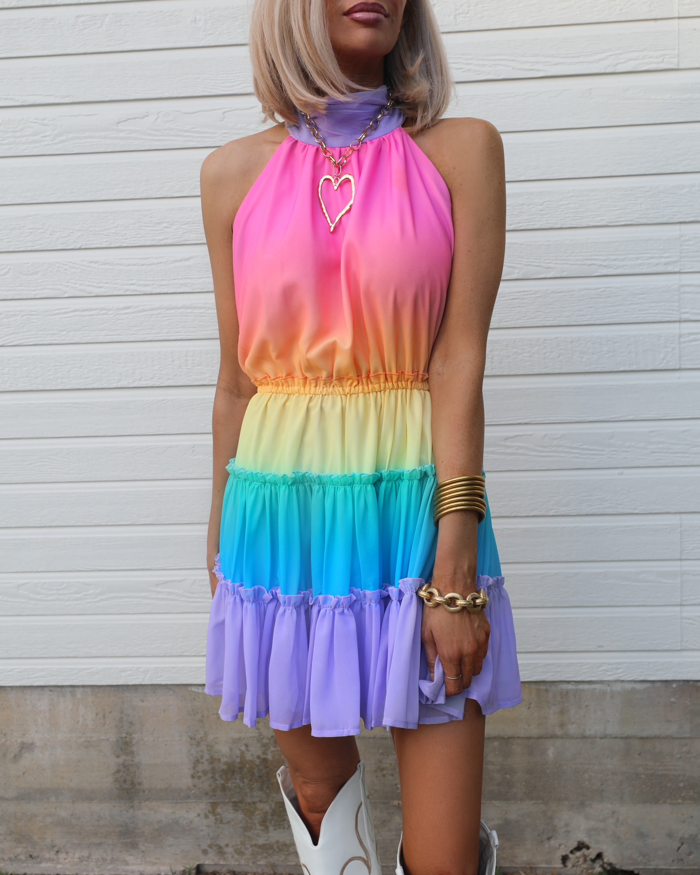Summie Multi Color Ombré Mini Dress