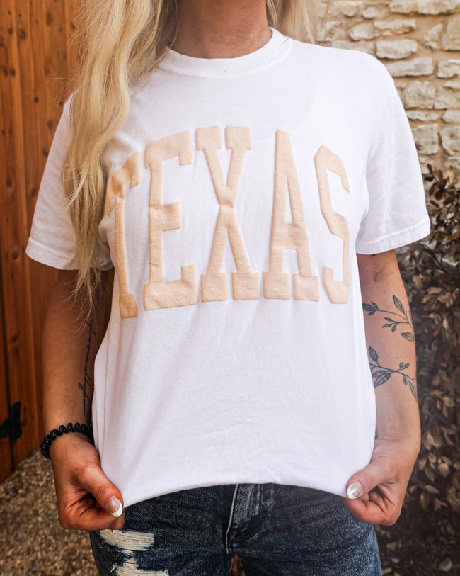 White “Texas” Graphic Tee - The Lace Cactus