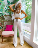 Ultra White Pintuck Pants - The Lace Cactus