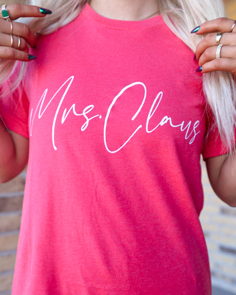 Red "Mrs Claus" Graphic Tee - The Lace Cactus