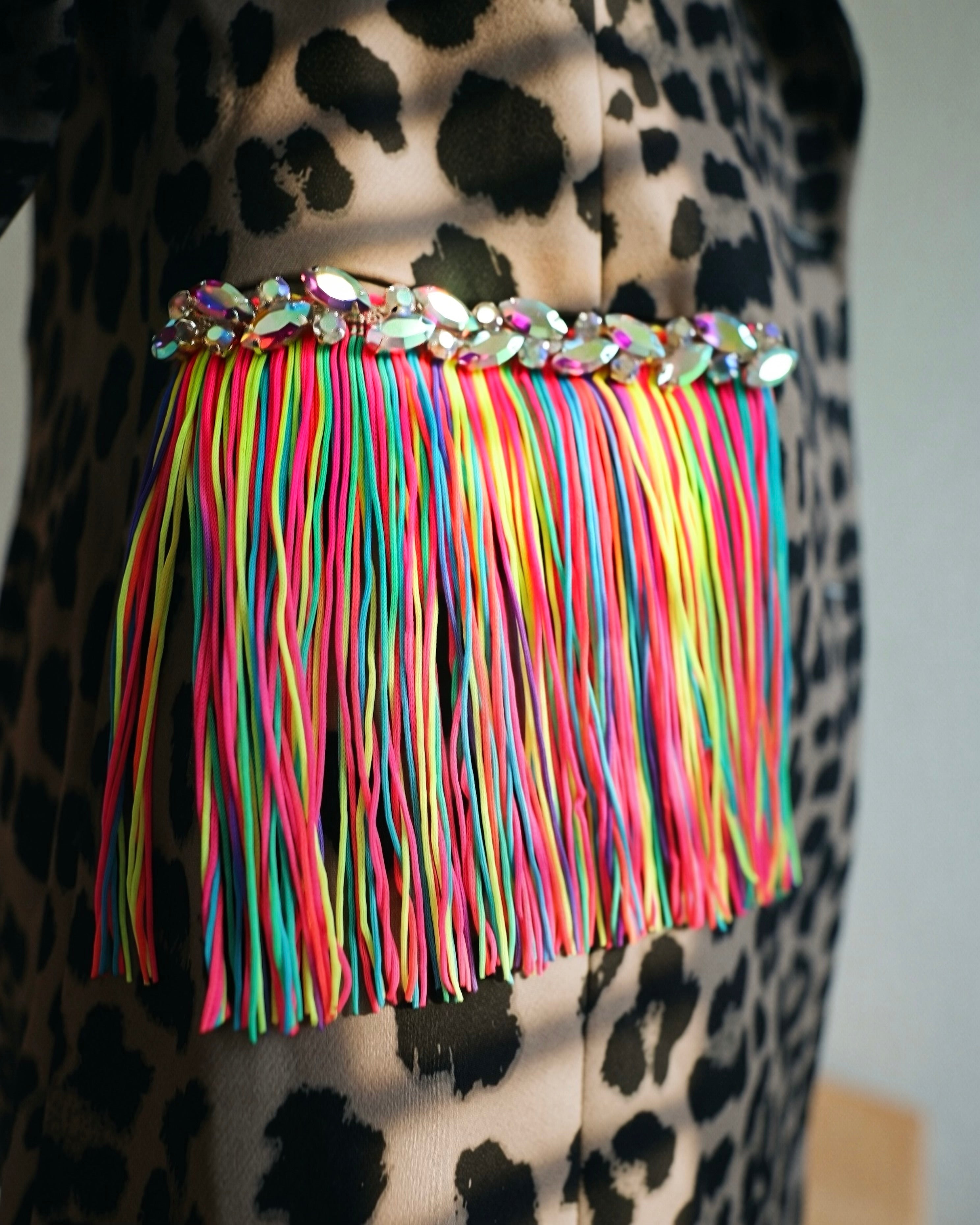HANDPAINTED LEOPARD NEON CACTUS BLAZER