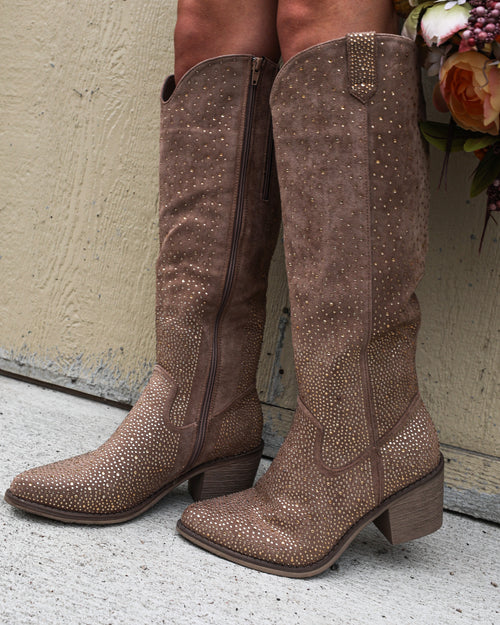 Wilder Taupe Dew Drop Tall Boots - The Lace Cactus