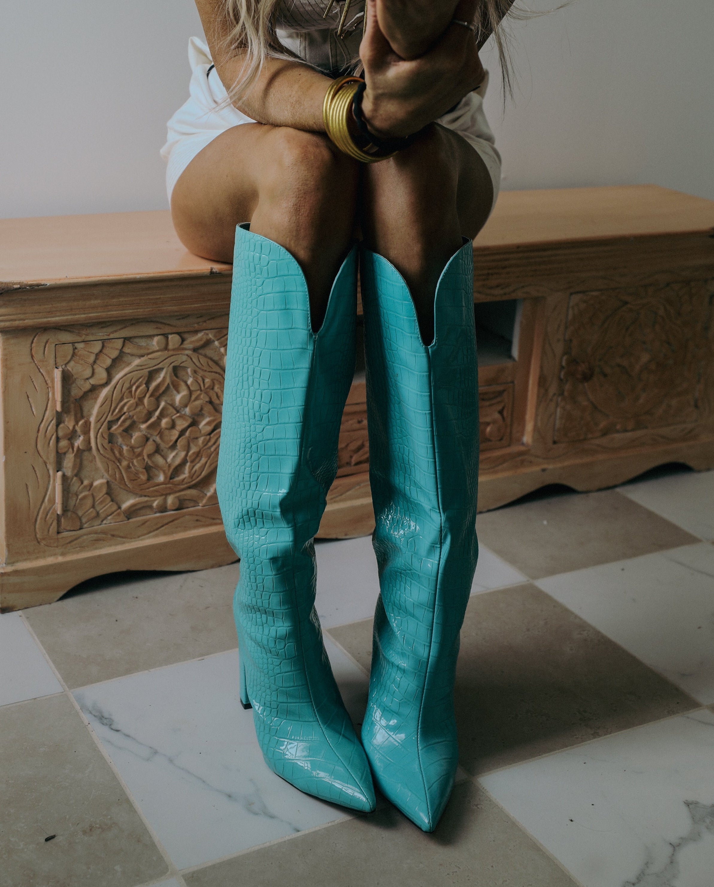 Lily Blue Croc Boots