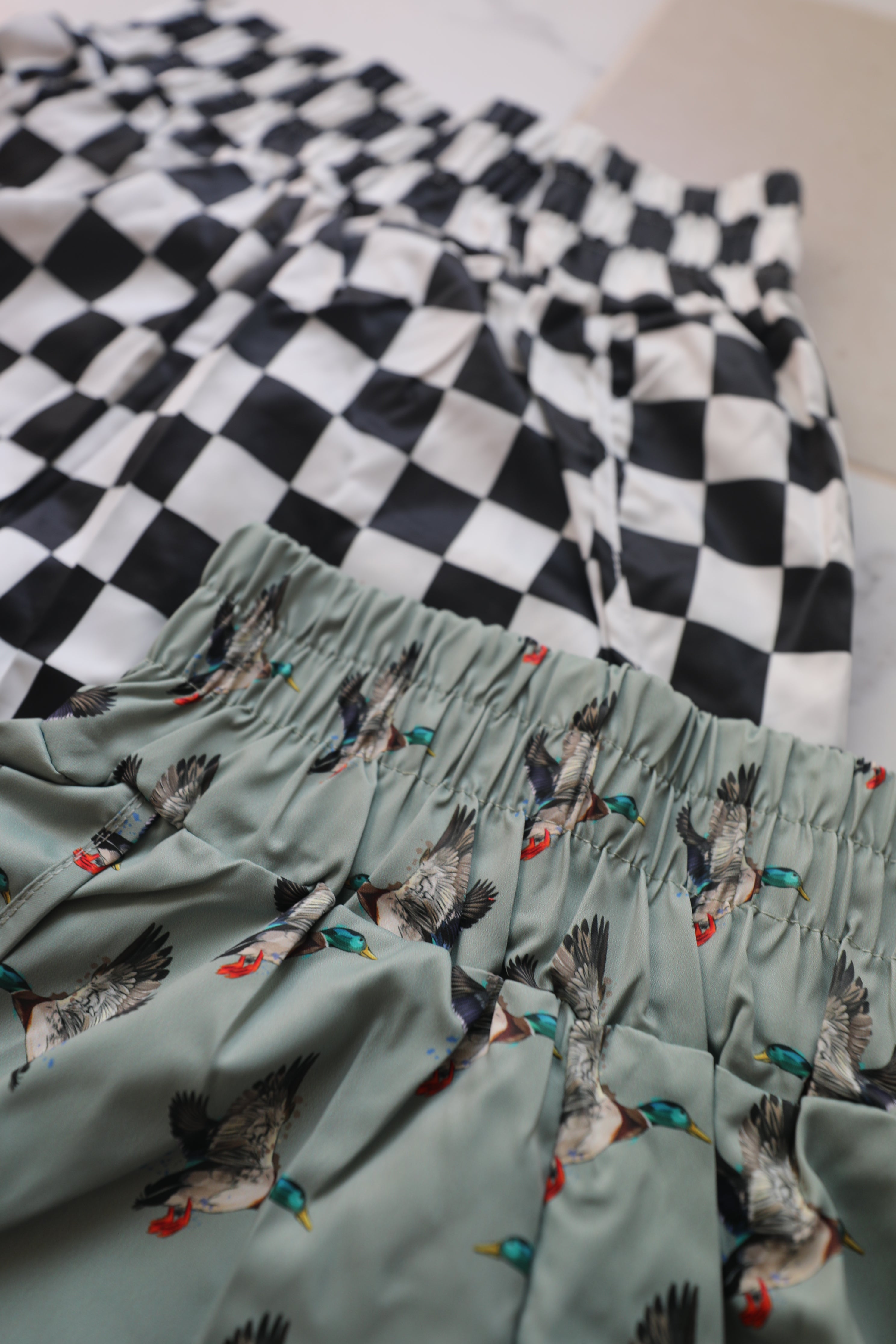 Black & White Checkered Athletic Shorts