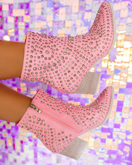 The Emory Metallic Hot Pink Stiletto Booties
