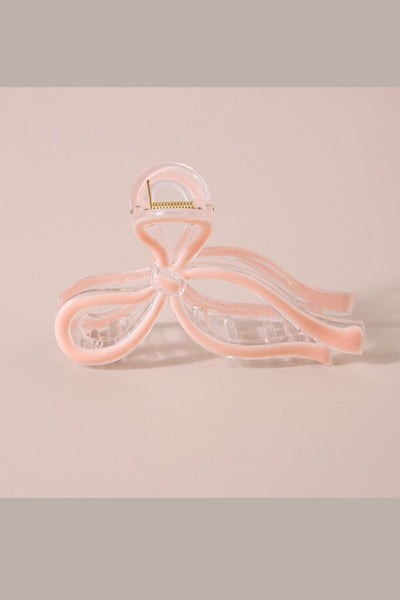 Light Pink Bow Jelly Hair Clips Claws