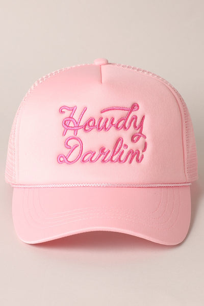 Baby Pink "HOWDY DARLIN" Trucker Hat