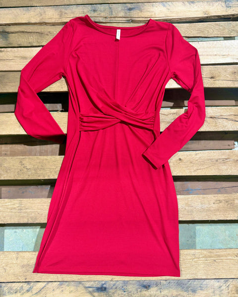 “KC "Red Dress w/ Cross Detail:SMALL