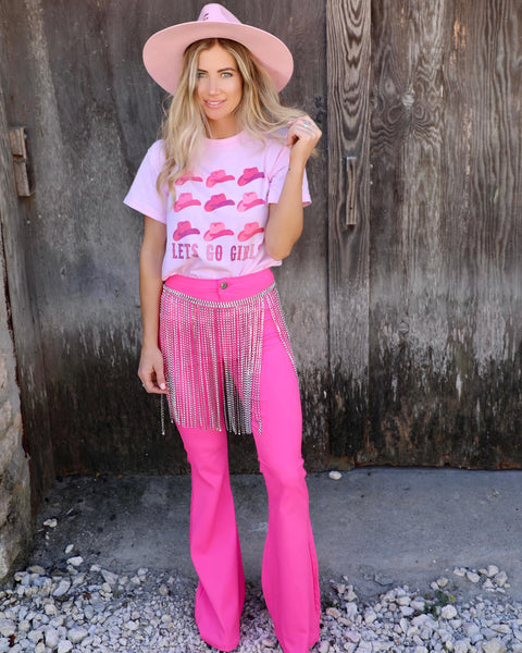 Pink 'Let's Go Girls" Graphic Tee - The Lace Cactus