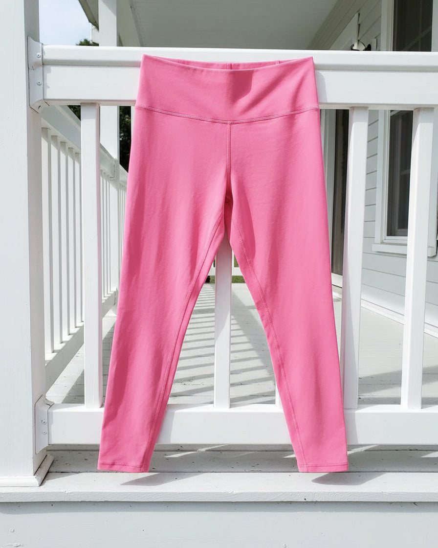 "KC" Peach & Gray Crisscross Fabletics Legging: Small