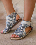 Not Rated Avril Denim and Stars Sandals - The Lace Cactus