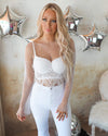 White Rhinestone Coverup Top - The Lace Cactus