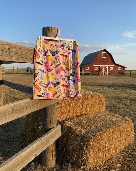 Western Boots High Waist Mini Skirt