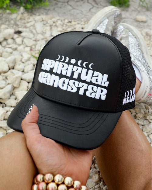 Black "Spiritual Gangster" Trucker Hat - The Lace Cactus