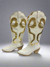 Glenda Bow Boots In Gold