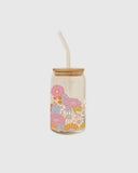 Floral Glass Jar/Cup - The Lace Cactus