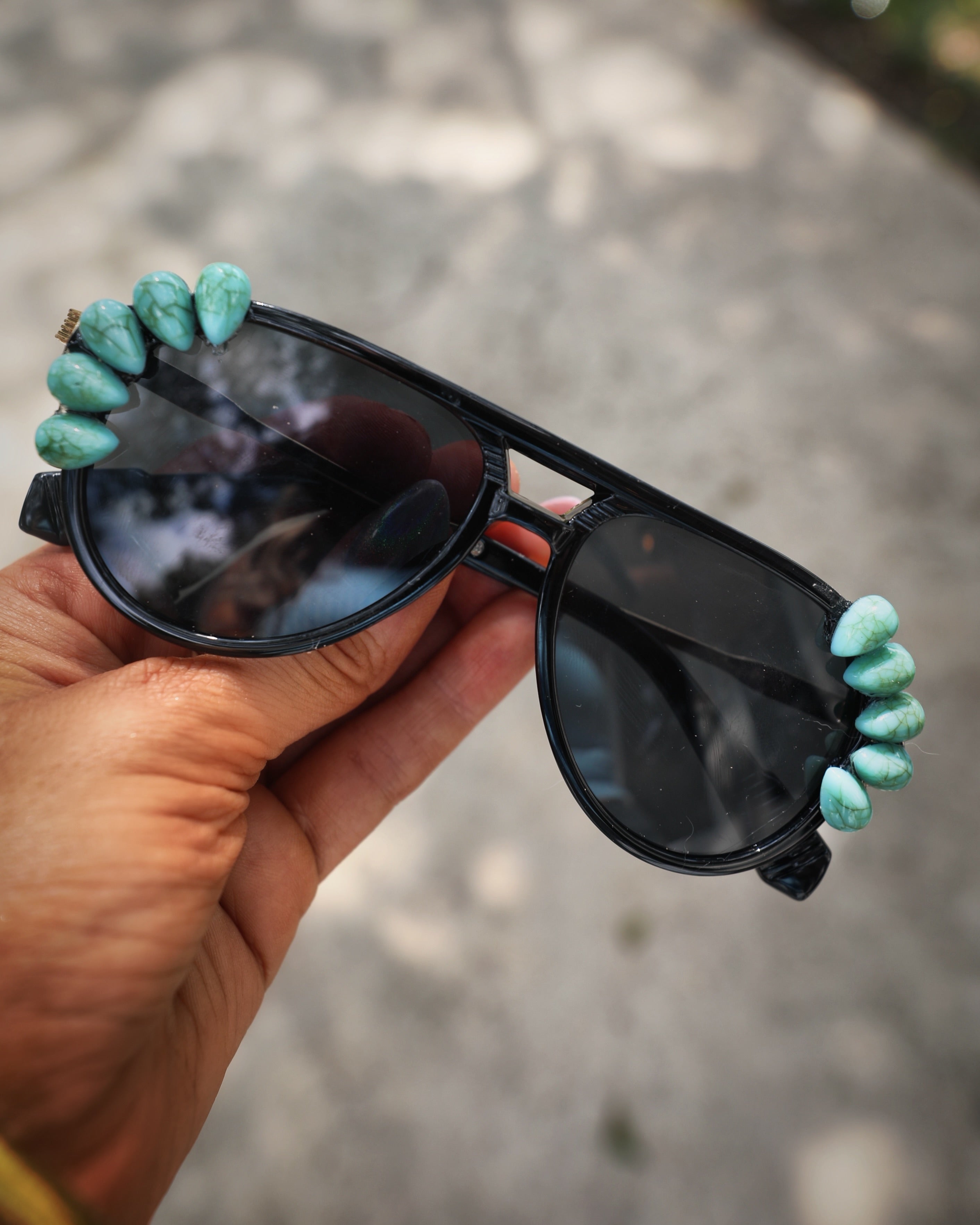 Turquoise Aviator Sunglasses
