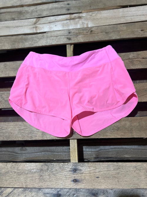 "KC" Pink High Waisted Running Shorts Size: L