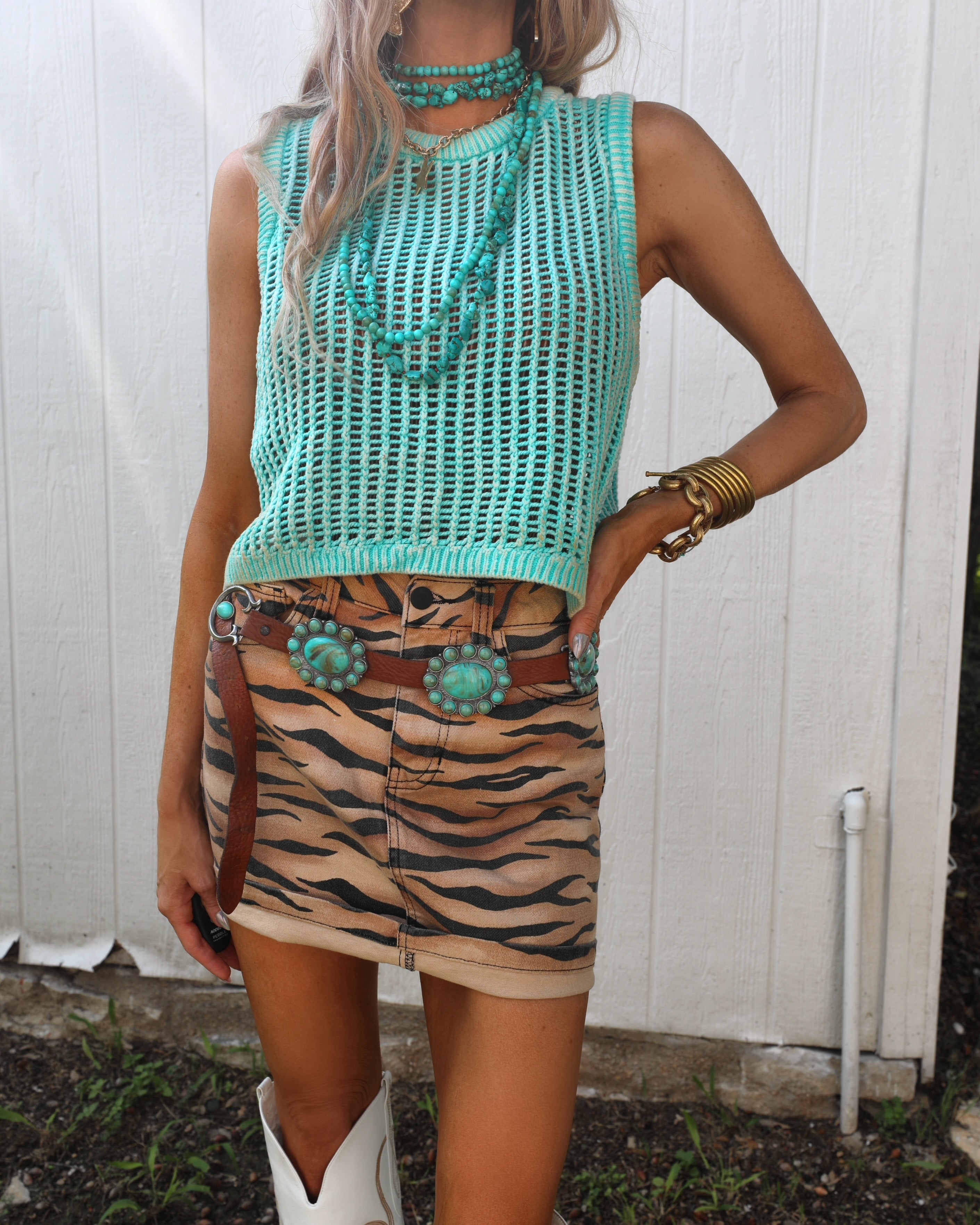 Mint Crochet Tank