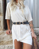 Camryn Cream Slouchy Jersey Dress - The Lace Cactus