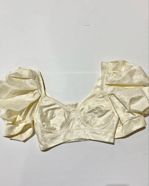 "KC" Cream Short Puff Sleeve Bustier Crop Top (Simone Rocha)  Size: 4