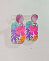 Mauve Tropical Hanging Earrings