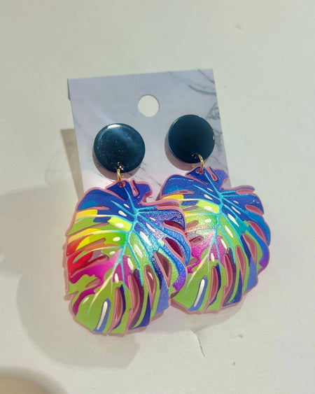 Rainbow Speck Round Post Earrings