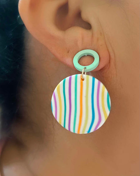 Rainbow Speck Round Post Earrings