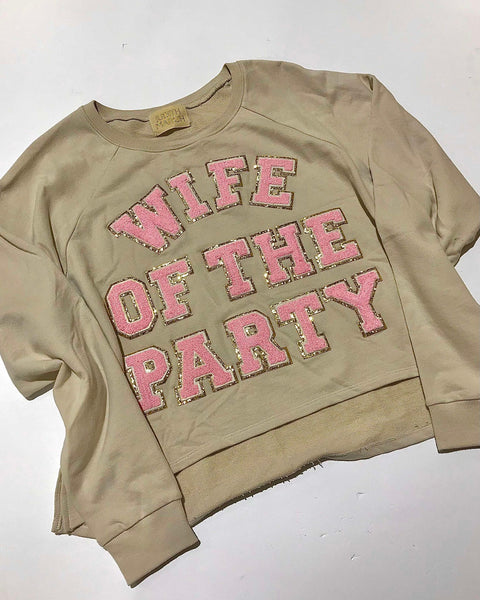 "KC" JM Beige "Wife of the Party "Sweatshirt: SM