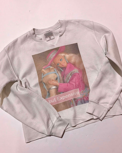 "KC" Cute But Expensive Barbie Sweatshirt: SM