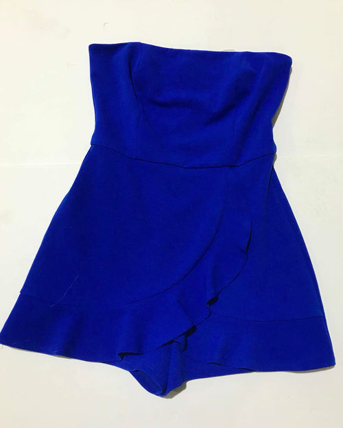 "KC"Royal Blue Strapless Ruffled Romper NWT: SM