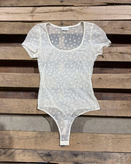 "KC" Round Neck Snow Leopard Bodysuit NWT: Small