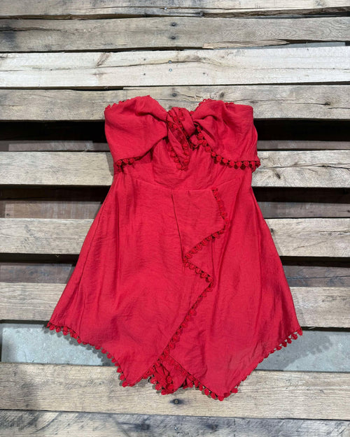 “KC "Red Strapless Tie Front Mini Dress NWT: SM