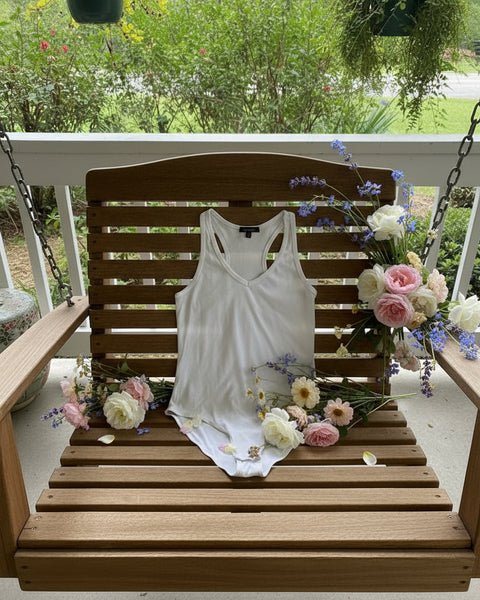 "KC" White Racer Back Bodysuit: Small