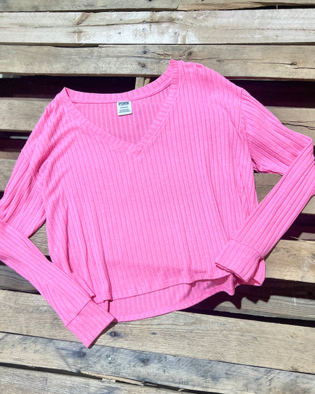 "KC"Pink Tie Dye Ruched Side Crop Tee Size: XS