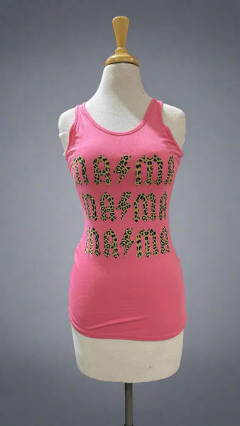 "KC" Pink "Mama" Racerback Tank Top: Small