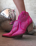 Austin Pink Rhinestone Booties - The Lace Cactus