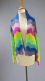 Rainbow Stripe Wavy Knit Cardigan