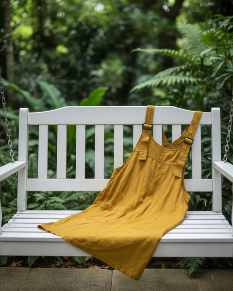 "KC" Mustard Overall Dress: Small