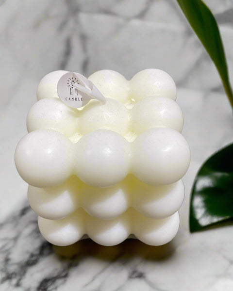 White Bubble Cube Candle