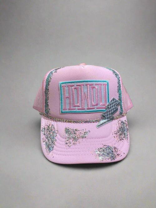 Pink "HOWDY" Lighting Glitter Trucker Hat