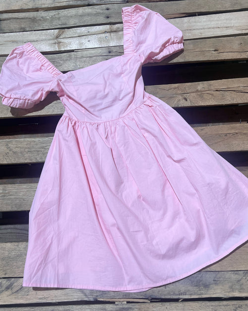 "KC" Pink CrissCross Babydoll Dress (Glamorous) Size: XS