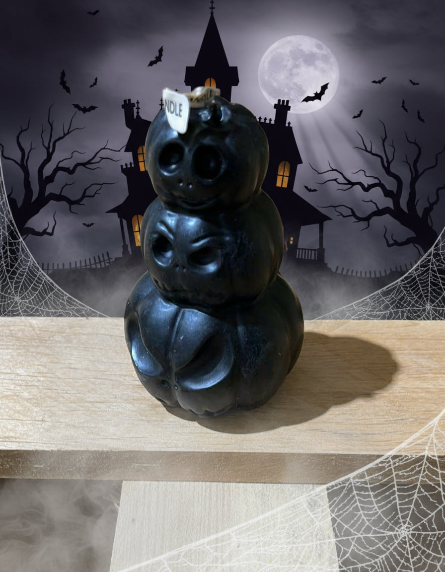 Black Jack-O-Lantern Stack Candle