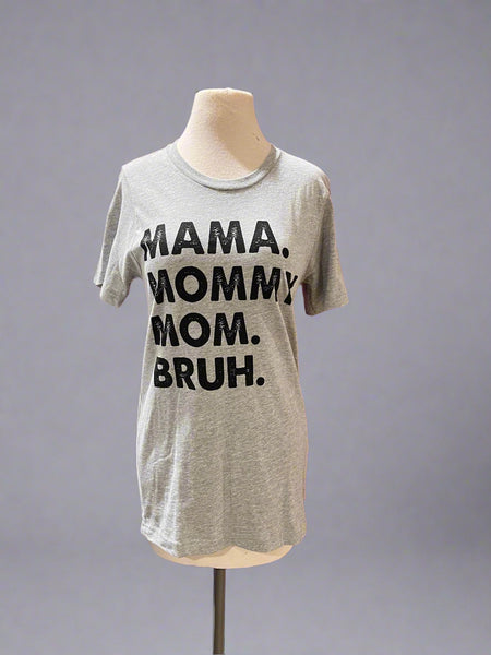 "KC" Gray "MAMA.. BRUH" Graphic Tee: Small