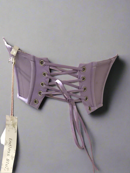 "KC" Lavender "Wildflower" Corset Top: Small