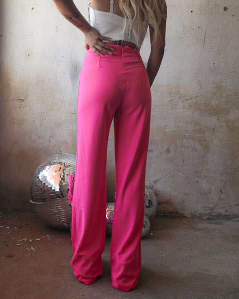 Amy Ultra Pink Passion Pintuck Pants - The Lace Cactus