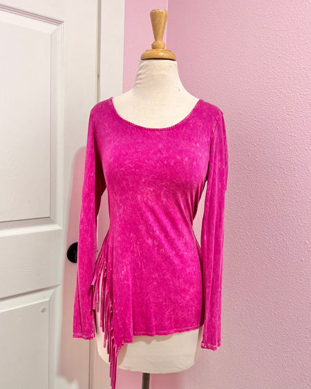 "KC" Magenta Cashmere Sweater: SM