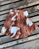 “KC” L&B Flowy Brown Cow Skirt Size: SM - The Lace Cactus