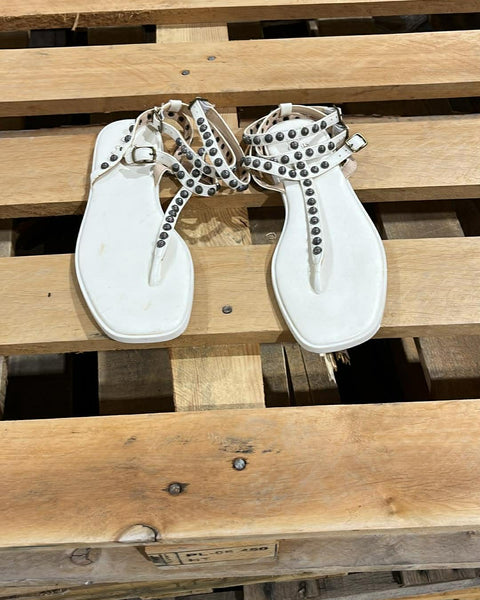 "KC" Oaklyn White Gladiator Sandals-SZ 8